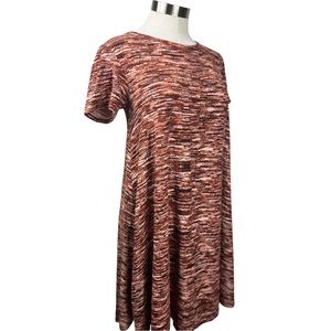 LulaRoe Carly dress in brown/rust/ivory size XXS